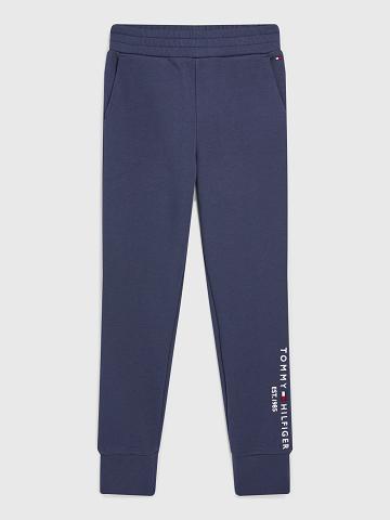 Lány Tommy Hilfiger Logo Melegítő Nadrág Kék | HU 1863LIS
